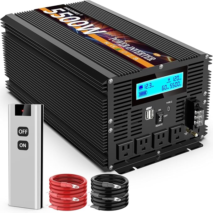 5500 Watt Power Inverter 12V DC to 110V 120V Converter by puresinewavepowerinverter
