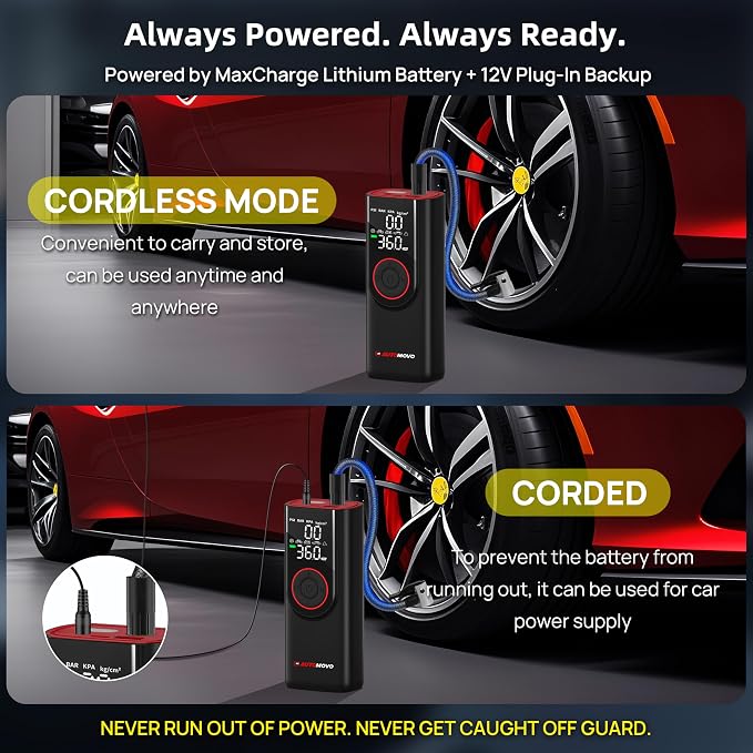 Tire Inflator Portable Air Compressor-3X Faster Inflation, 150PSI Air Pump - Image 6