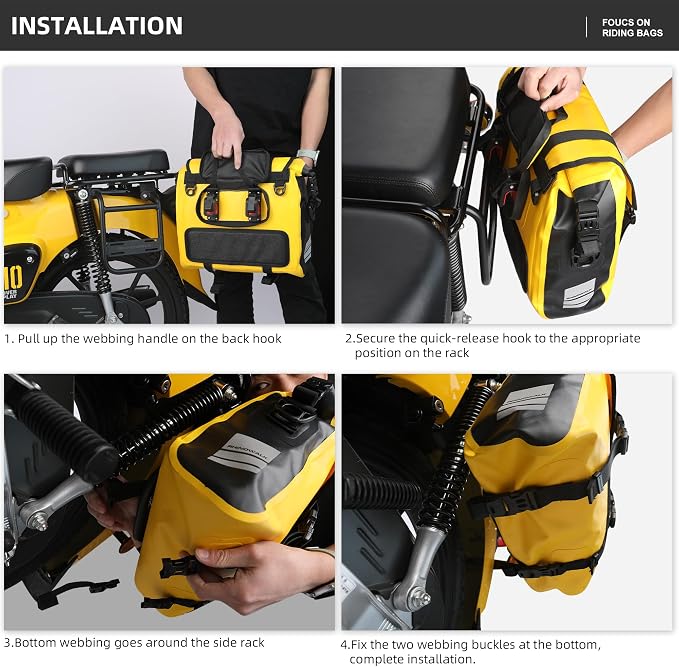 Rhinowalk Motorcycle Saddlebags, Waterproof Quick Release 15L Single Side - Image 5