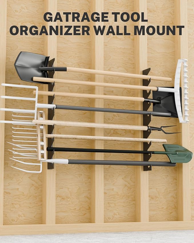 Garage Tool Organizer Wall Mount, Shed Yard Organization Racks - Image 7