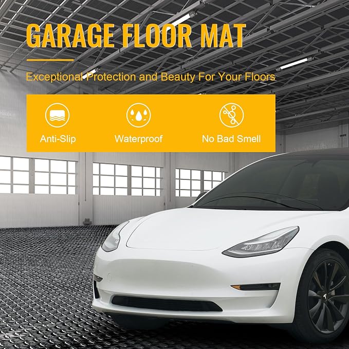 8x20 FT Garage Floor Mat, 2.8mm Thickened Flooring Roll Diamond Plate PVC - Image 6