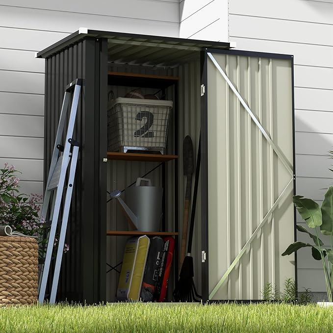 Patiowell 3 x 3 FT Outdoor Storage Shed, Small Garden Tool Storage Shed - Image 3