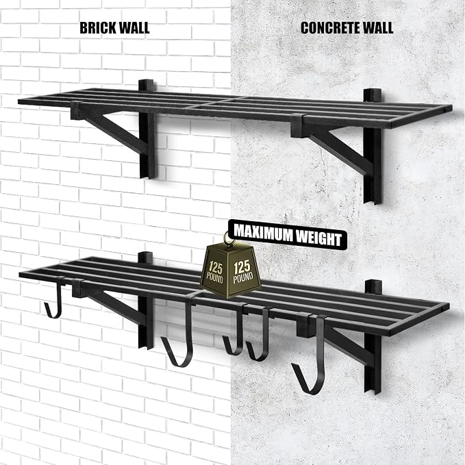 2 Pack Heavy Duty Garage Wall Shelving, Holds 200 lbs Each, Garage Shelving - Image 5