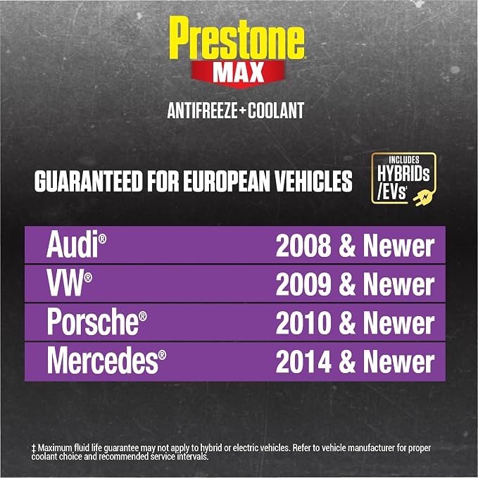 Prestone MAX Euro Violet 50/50 Antifreeze Automotive Coolant, Pack of One - Image 4