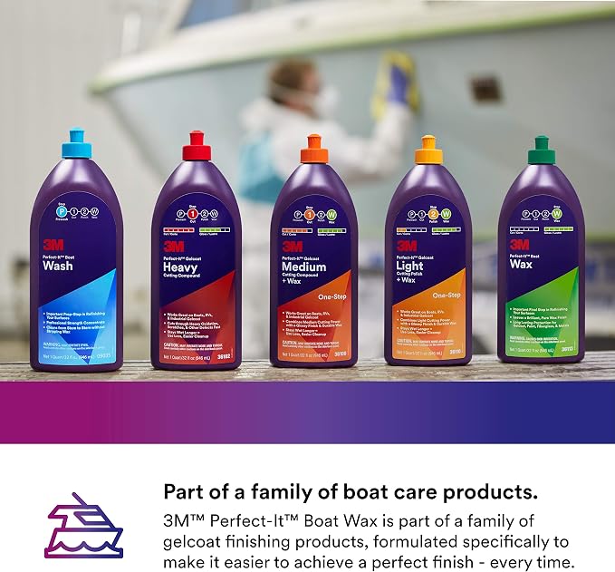 3M Perfect-It Boat Wax, 1 Quart, Contains Carnauba Wax, Protects against - Image 6