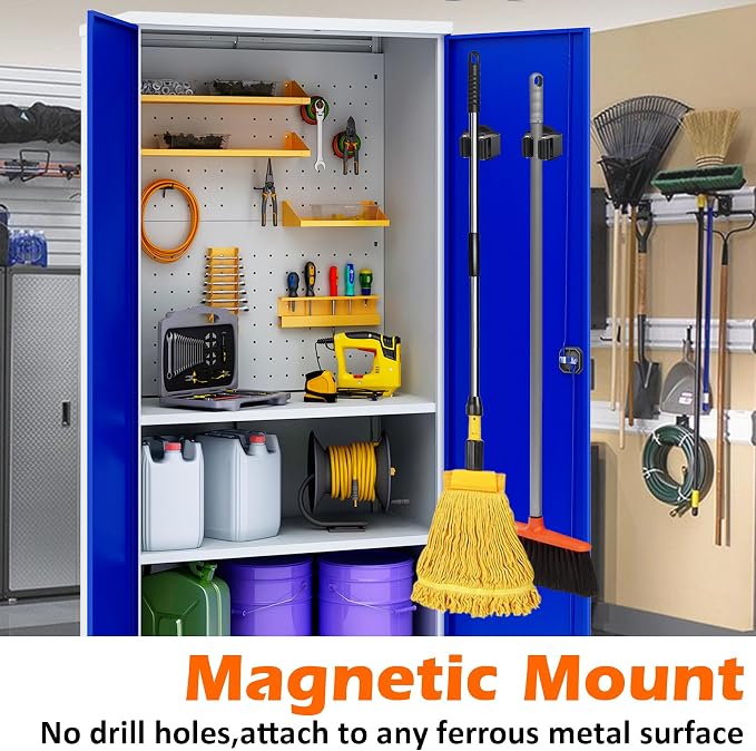MUTUACTOR Magnetic Broom Holders, 12lbs Heavy Duty Magnetic Tool Holder - Image 2