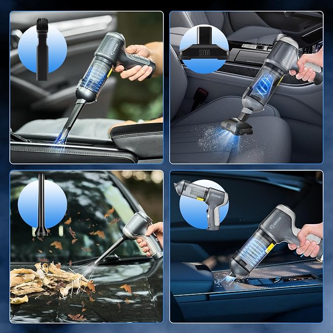 Saker Car Vacuum Cleaner Portable Cordless 14000PA, 3 in 1 Handheld Car Vacuum - Image 4