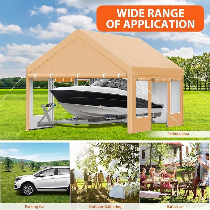 Heavy Duty Carport 13x20 FT Oversized Portable Garage - Image 7