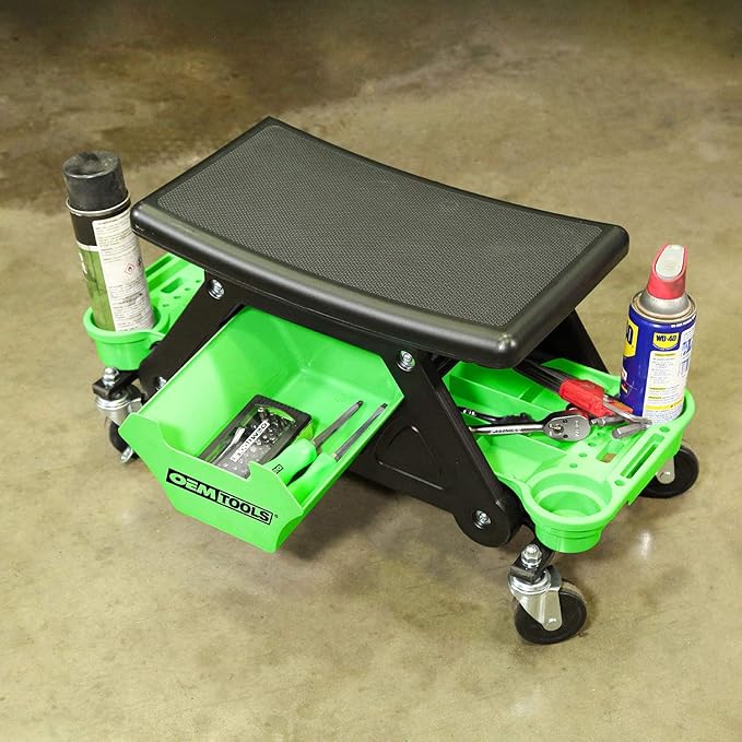 OEMTOOLS 24986 Heavy-Duty Rolling Workbench and Creeper Seat, Mechanics Stool - Image 2