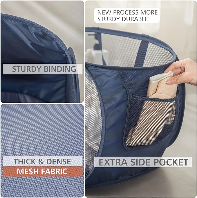 Sturdy Mesh Laundry Hamper Basket Bag, Pop up Basket - Image 5