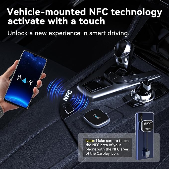 Wireless Android Auto Adapter, Wireless carplay Adapter, Latest NFC Touchscreen - Image 3