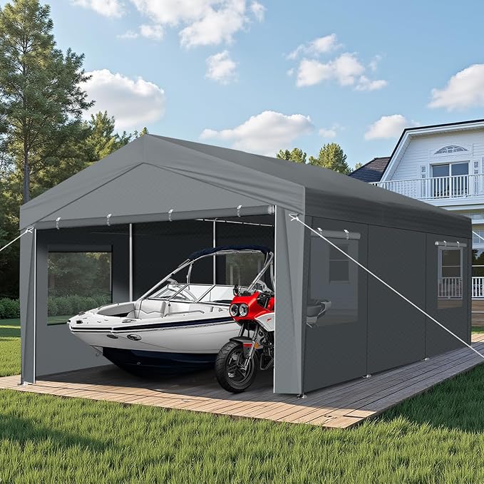 VINGLI 10x20 Carport Canopy Portable Garage - Image 7