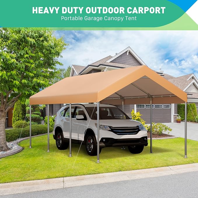 12X20 Ft Heavy Duty Carport Canopy, Portable Garage, Car Tents, Reinforced - Image 3