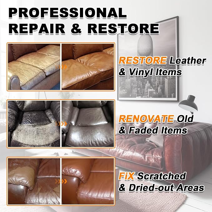 White Leather Recoloring Balm, 12oz Leather Color Restorer - Image 3