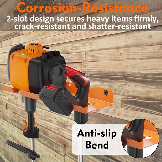 MUTUACTOR Weed Eater Hanger Heavy Duty, 2 Slots Large Opening Garage Organizer - Image 4