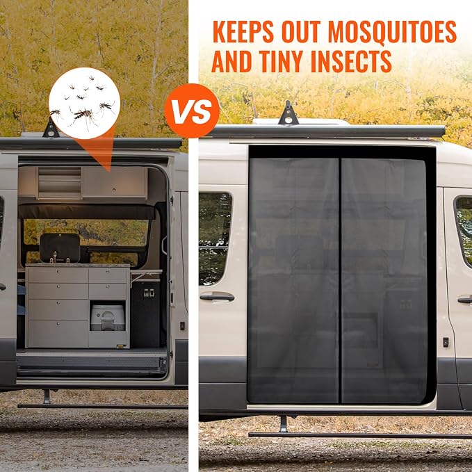 83''H x 59''W Van Bug Screen Side Door Sliding Door Window Covers - Image 7