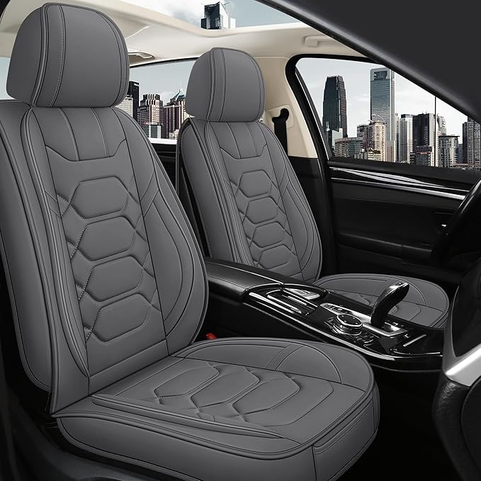 Pariitadin Leather Car Seat Covers Full Set, Waterproof Breathable Faux Leather by Pariitadin