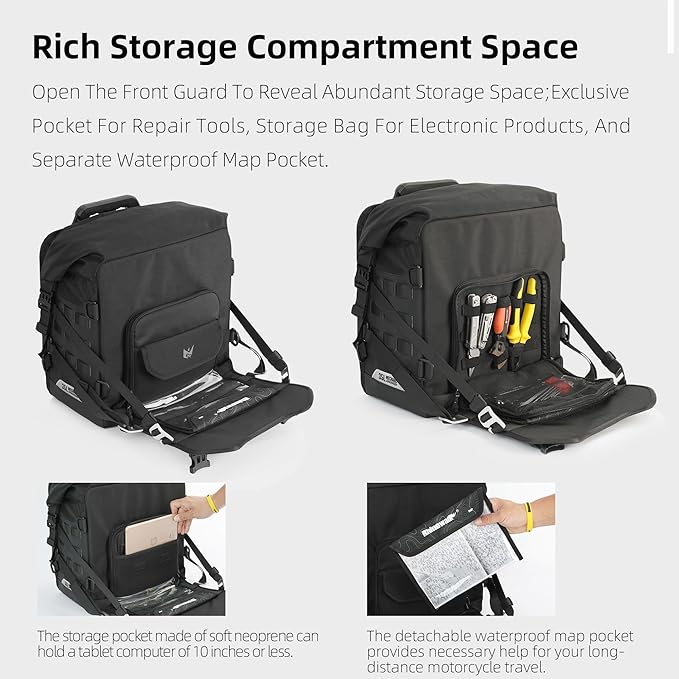Rhinowalk Motorcycle Saddlebag 35L Waterproof, Quick Release Motorbike Side Bag - Image 5