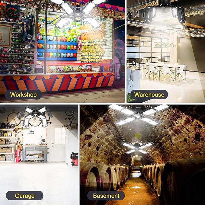 2 Pack LED Garage Light, Super Bright Screw in E26/E27 Ceiling Shop Work Lamp - Image 4