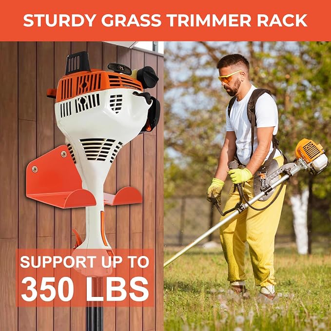 Garage Organizer Trimmer Rack, 2 Pack Heavy Duty Weed Eater Hanger Garage - Image 2