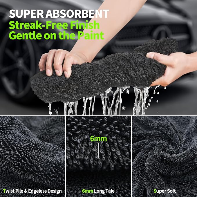 3-Pack Car Drying Towel, Ultra Absorbent Microfiber Towels - Image 3