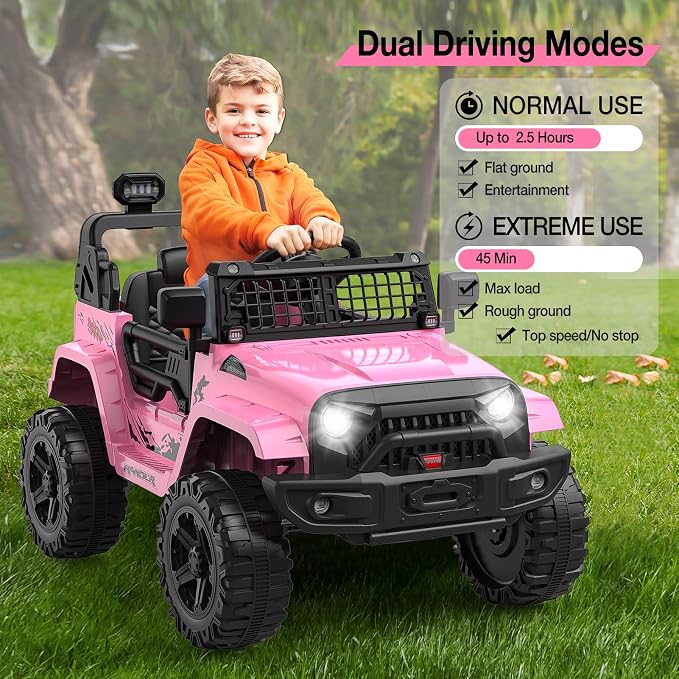 12V Kids Electric Ride On Truck Car w/Parent Remote Control, Spring Suspension - Image 6