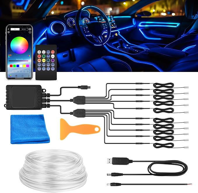 MICTUNING Car LED Interior Strip Light, 10 in 1 RGB Multicolor by MICTUNINGINC