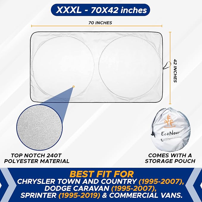 EcoNour Foldable Car Windshield Sunshade | Sun Shade - Image 3