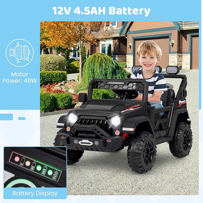Costzon Kids Ride on Truck, 12V Electric Ride on Car - Image 7