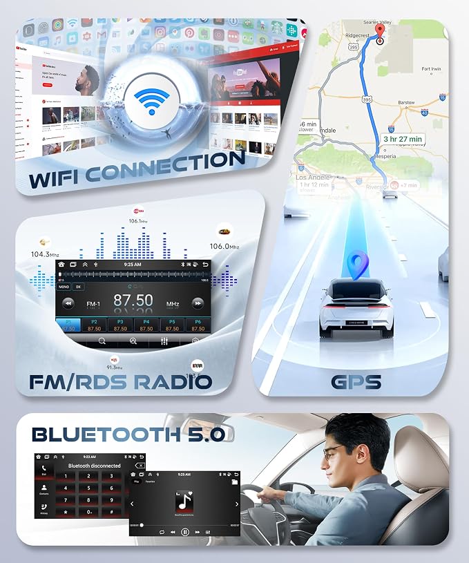 4GB+64GB Double DIN Car Stereo 8 CORE Android 13.0 Head Unit, Wireless CarPlay - Image 6