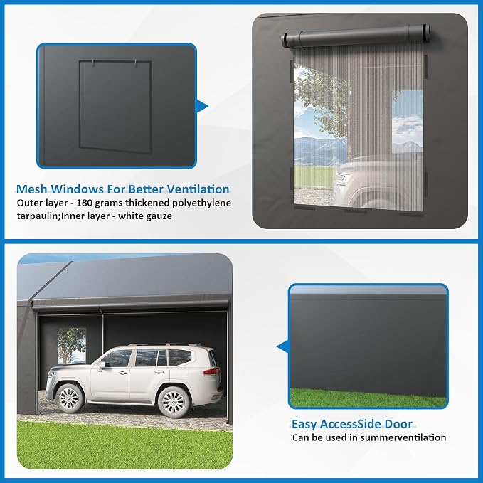Polar Aurora 13x25 FT Carport, Carport Canopy, Heavy Duty Car Port - Image 4