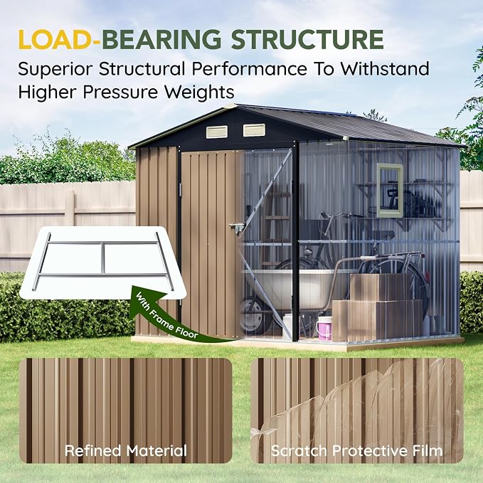 Breezz 8X6FT Outdoor Steel Storage Shed - Image 3