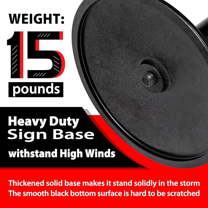 Heavy Duty Parking Sign Base Cast Iron 48" Parking Sign Post, Heavy Duty Cast - Image 5