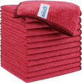 HOMEXCEL Red Microfiber Cleaning Cloth, 12 Pack Premium Microfiber Towels by HOMEXCEL