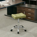 Adjustable Work Stool with Wheels Faux Leather Workbench Stool by FIRAVOE