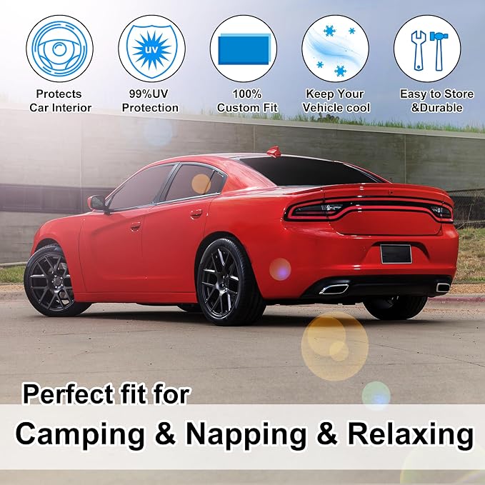 TINGLU Window Shades for Dodge Charger 2011-2023 Accessories Car Side Full - Image 6