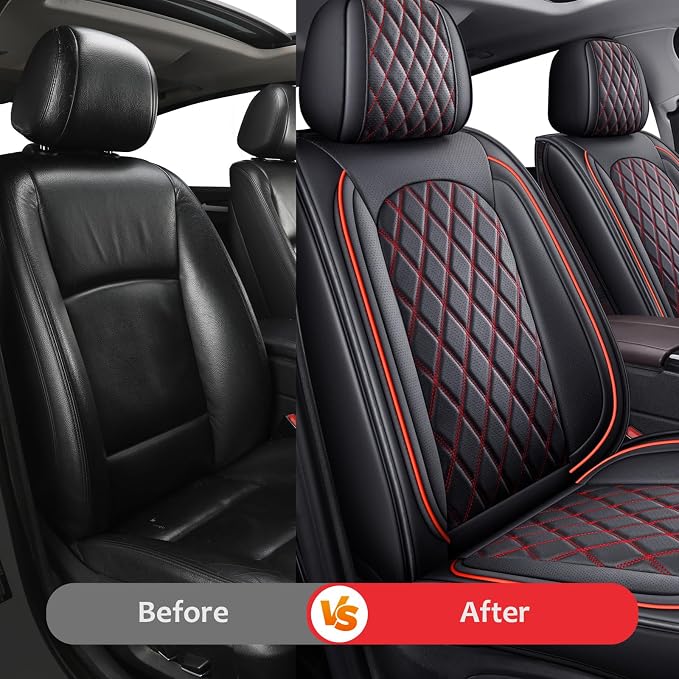 MIROZO Ram Seat Covers Full Set, Faux Leather Truck Seat Covers Compatible - Image 6