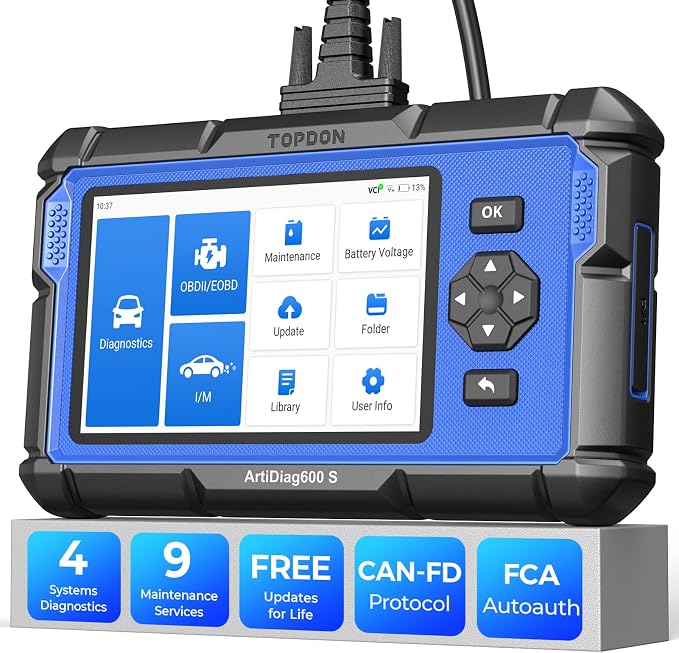 TOPDON Upgraded AD600S OBD2 Scanner, Diagnostic Tool, ABS SRS Transmission by TOPDON