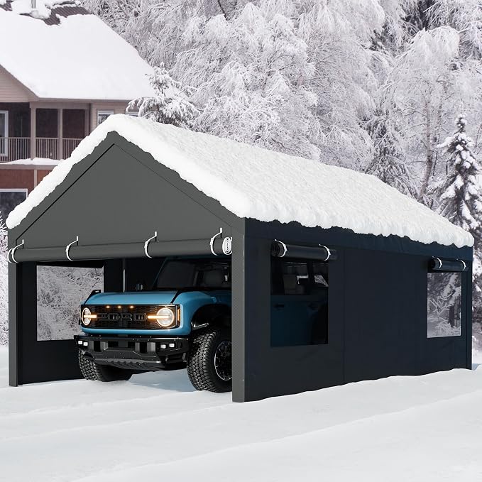 Walsunny Carport, 10x20 ft Heavy Duty Carport Canopy - Image 7