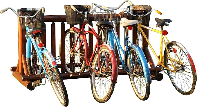 13-Place Bike Log Rack, Outdoor Bike Stand, Freestanding Commercial Bicycle - Image 8