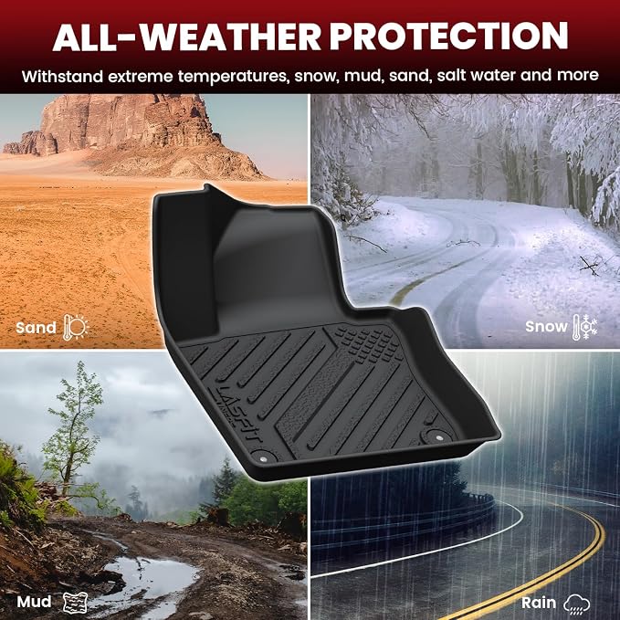 LASFIT Floor Mats Custom Fit for Volkswagen Jetta 2011-2018, All-Weather - Image 7