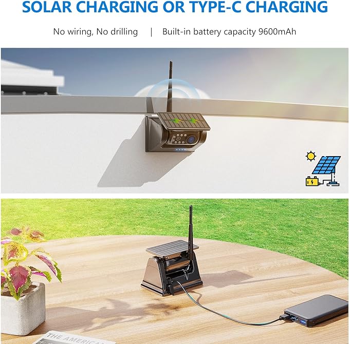 2 Magnetic Solar Wireless Backup Camera HD1080P 3 Mins DIY Installation DVR 7" - Image 3