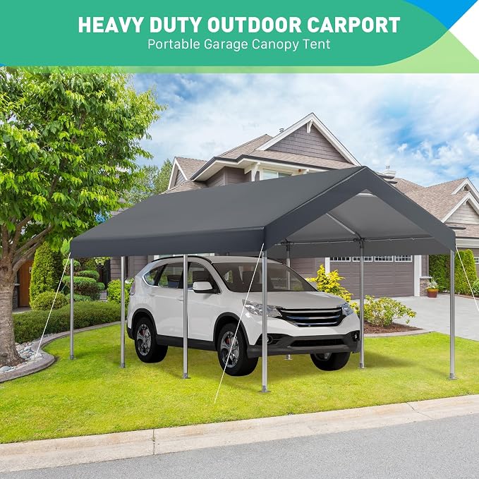 12X20 Ft Heavy Duty Carport Canopy, Portable Garage, Car Tents, Reinforced - Image 4