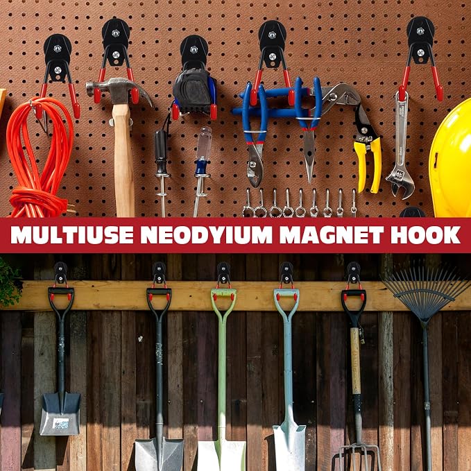 Landhoow Large Magnetic Hooks Heavy Duty Garage Magnet Hooks Strong Storage - Image 6