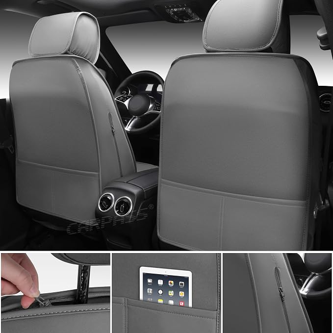 CAR PASS Nappa Leather Car Seat Covers Full Set, Luxury Seat Protector - Image 4