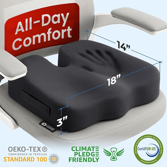 5 STARS UNITED Seat Cushion for Tailbone Pain Relief – Memory Foam Lifting - Image 5
