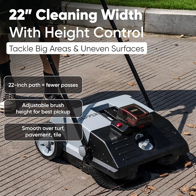 Battery Powered Artificial Grass & Hard Surface Sweeper, 6.5-Gal Bin, - Image 4