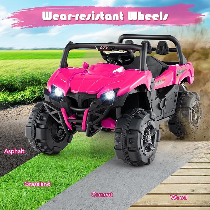 OLAKIDS 12V Ride on Car UTV, Battery Powered Off-Road Kids Electric Vehicles - Image 7