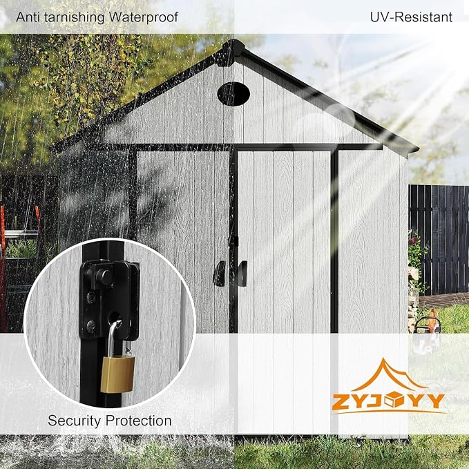 7.3 x 12 FT Shed Resin Outdoor Storage - Image 5