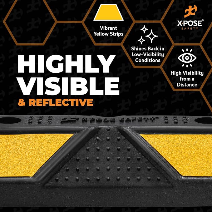 Xpose Safety 22" Heavy Duty Rubber Parking Stopper – 2 Pack Wheel Blocks - Image 4